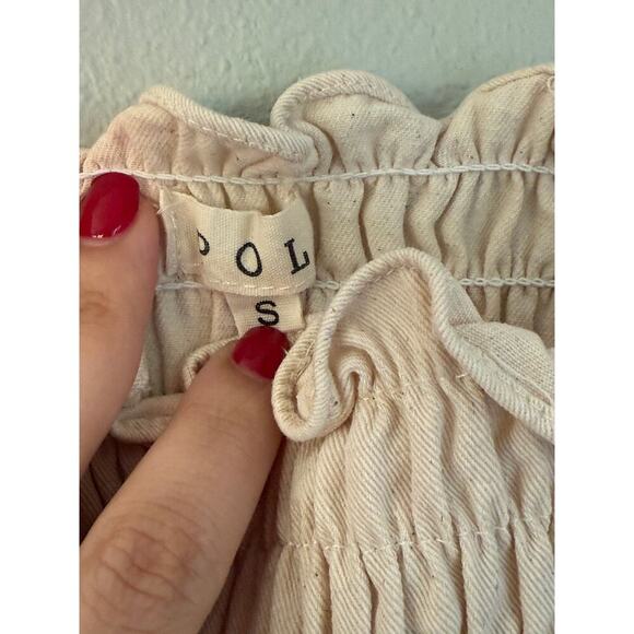 POL Cropped Linen Smocked Shirt - Picture 3 of 4